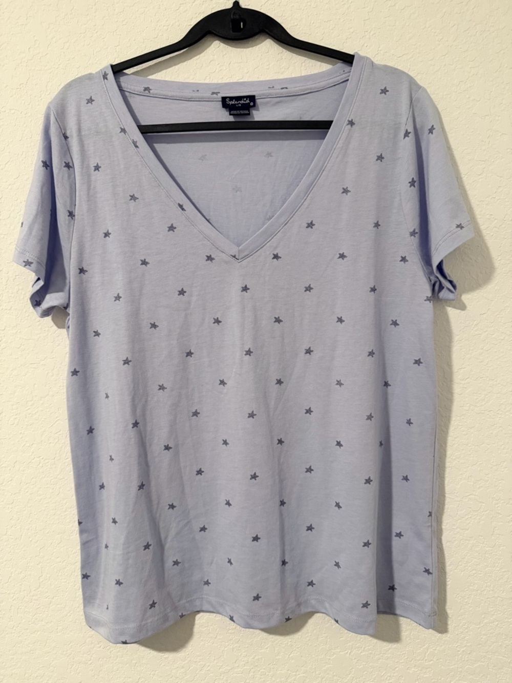 Splendid Lavender Star V-Neck Short Sleeve Tee